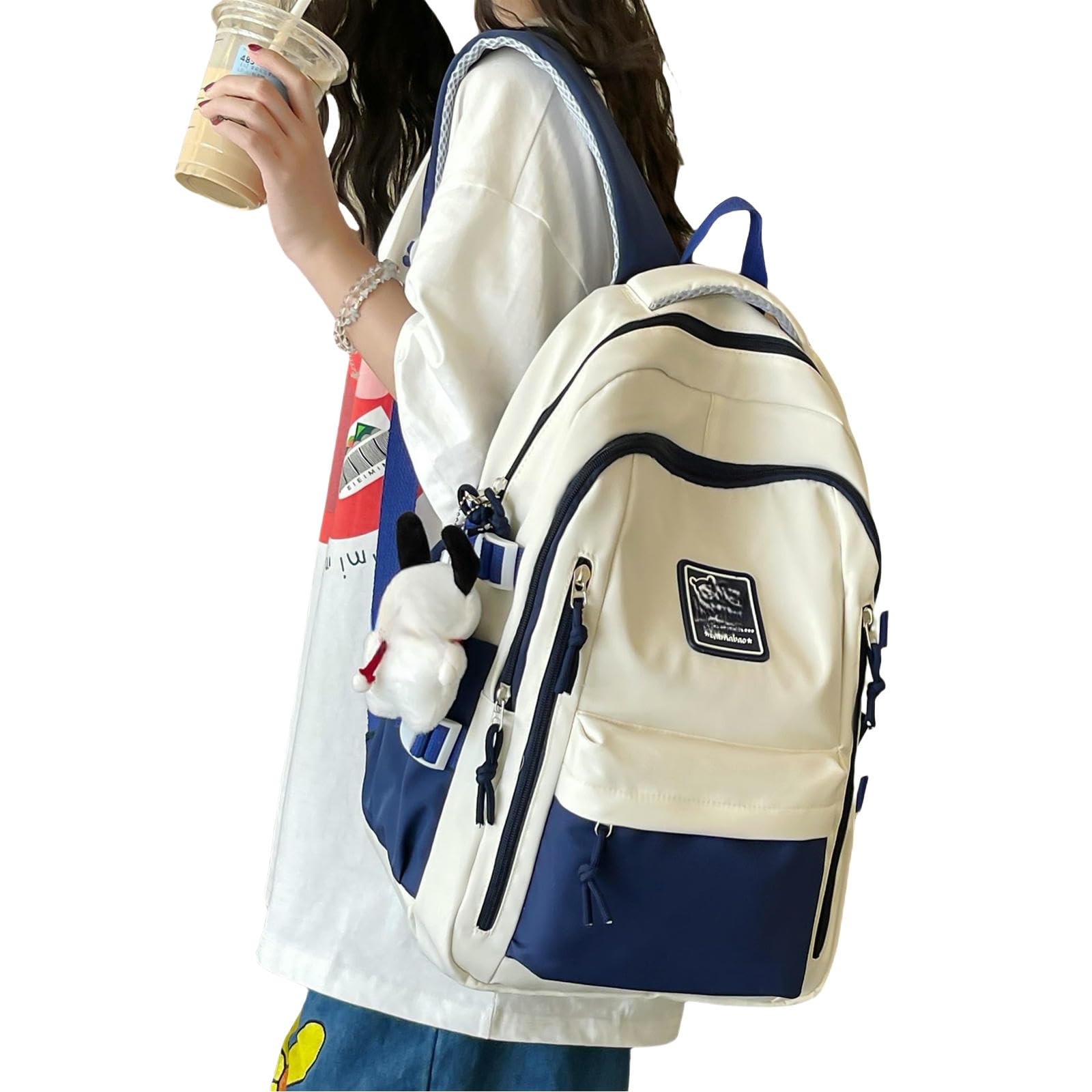 Sac à dos étudiant bleu pour collège et école élémentaire grand format