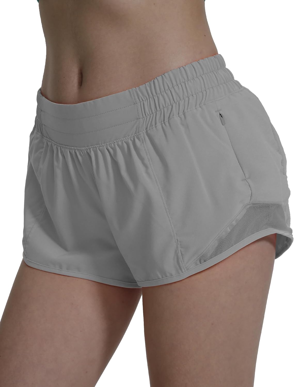 Athletic Running Shorts for Women with Zipper Pocket,Soft Lightweight Gym Workout Shorts with Mesh Liner Quick Dry