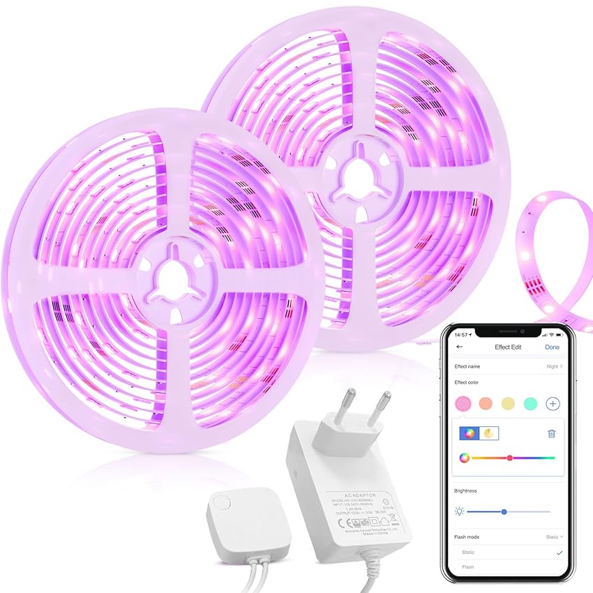 Immagine del prodotto meross Striscia Led 10M (2x5M) Con HomeKit, Led Striscia Alexa Intelligente RGB Compatibile Con Apple Home, Alexa, Google Home e Smartthings, Led Camera Multicolore con Comando Vocale e Telecomando