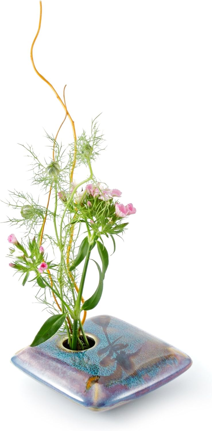 激レア】六代走波作 染錦椿草花あやめぶどう文 つぼ 壺 六 六代 佐藤走