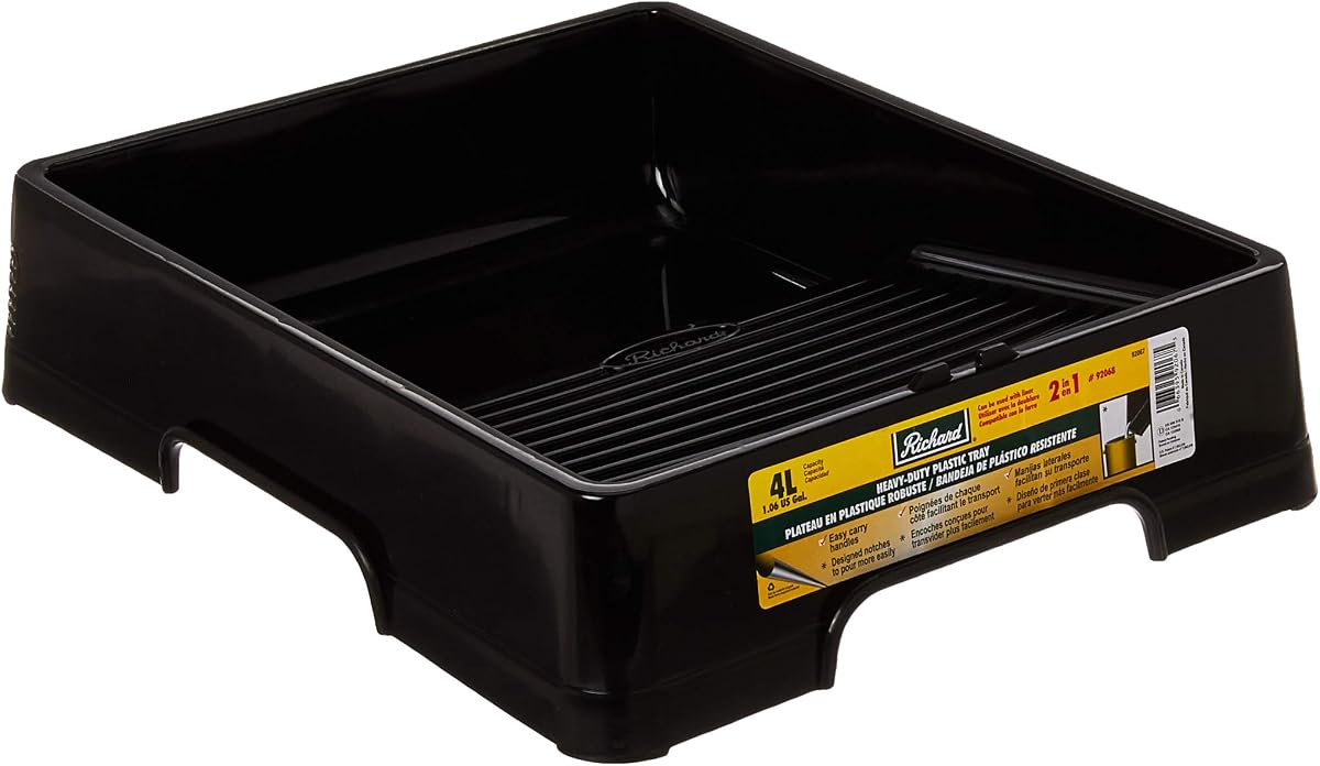 92067 HeavyDuty Jumbo Plastic Tray 91/2", 4Liter (1 gallon) , Black