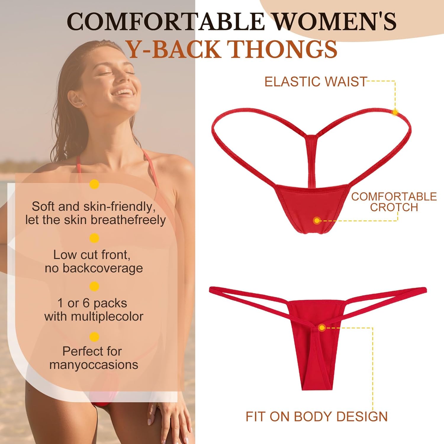 Womens G String Thongs Micro Back Tiny Panties Low Rise No Show Bikini Bottom Daily Underwear - Image 2