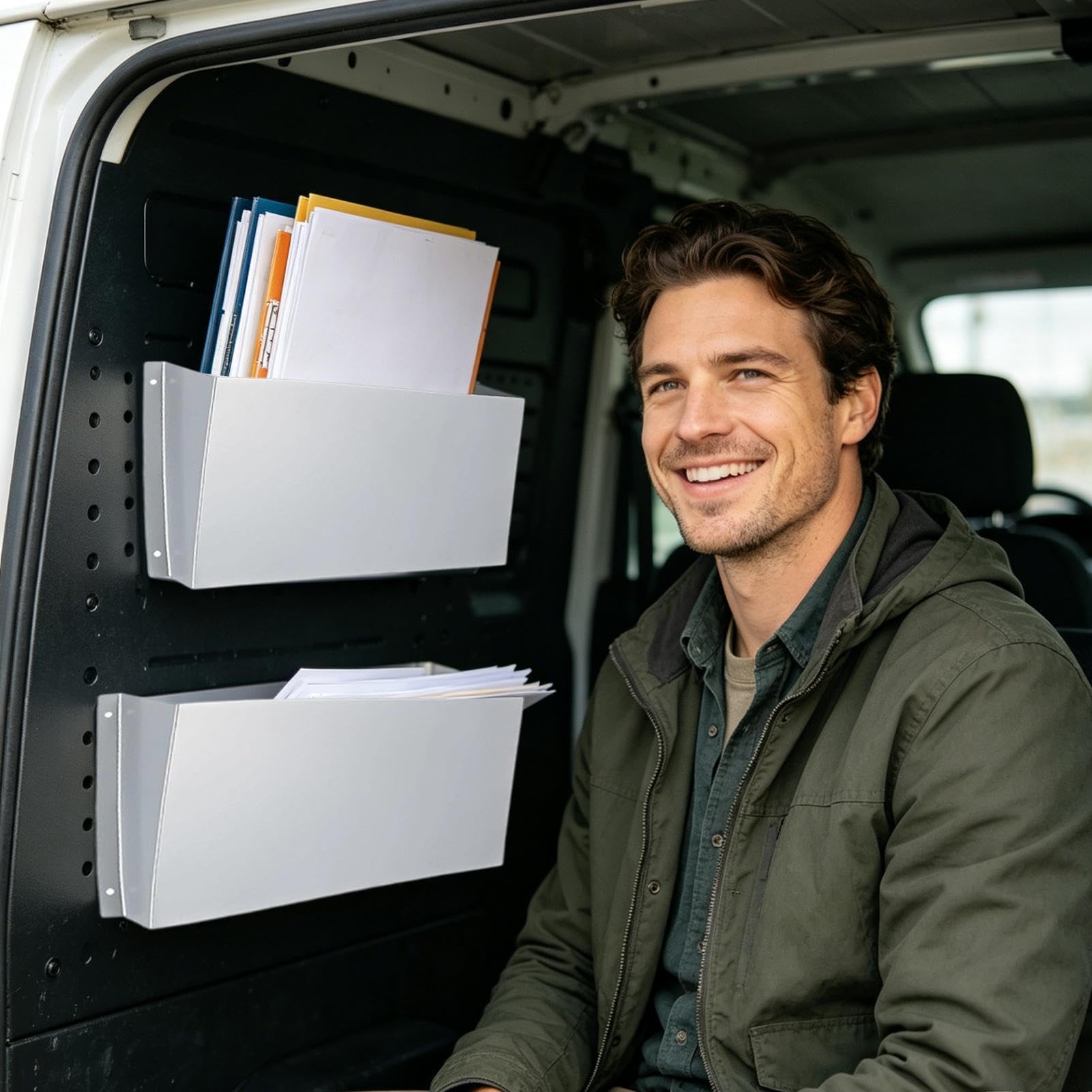 Generico Organiseur pour camion de travail | Porte séparateur de charge de travail, organisateur de documents pour fourgonnette | pour documents, papier, dossiers, bureau, meuble, atelier et garage
