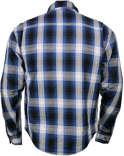 Vista 52 de Milwaukee Leather Camisa de franela a cuadros para hombre con armadura CE, reforzada con fibras de aramida, talla M MPM1654