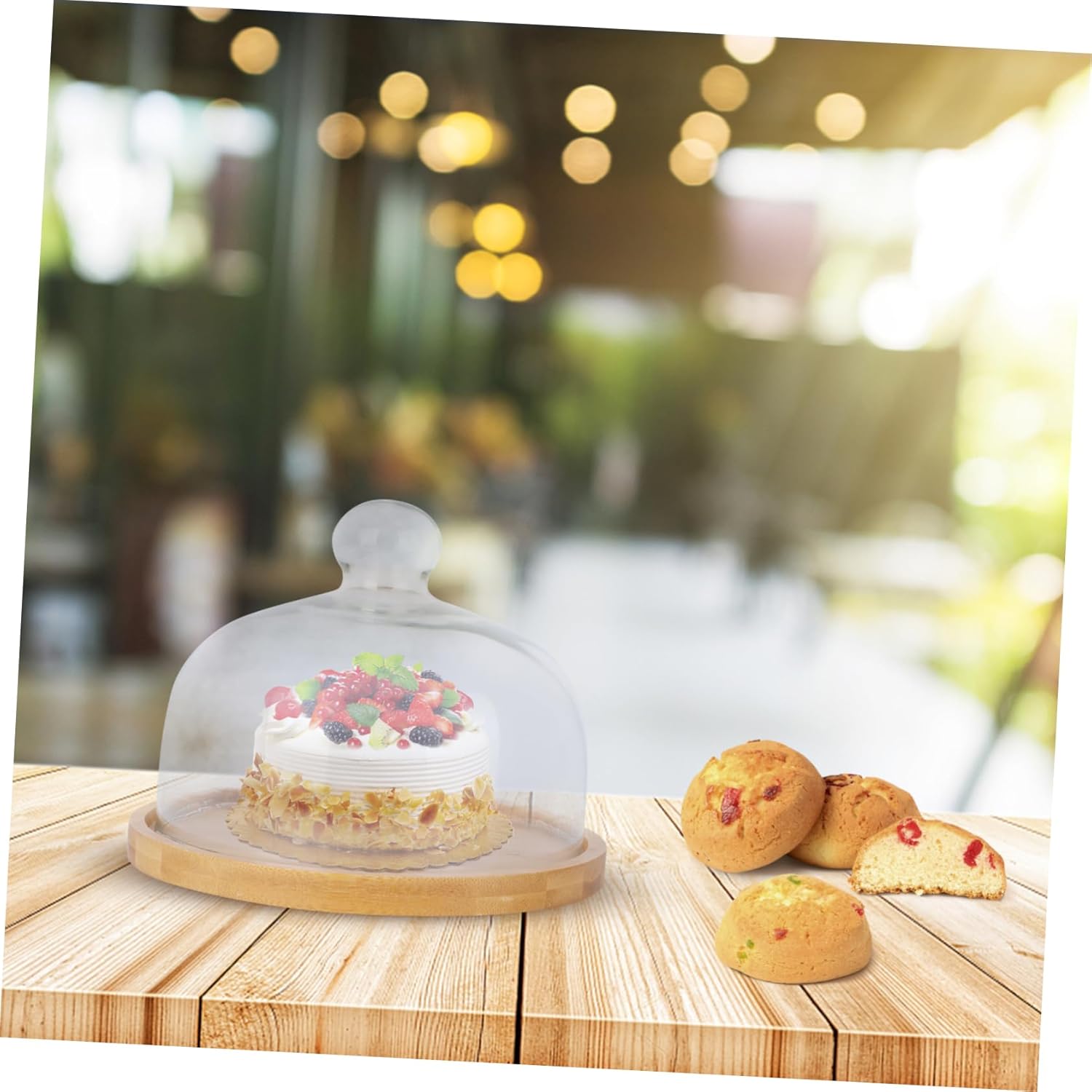 Portable Glass Cake Cover with Base Dessert Carrier for Cakes Cupcakes and Pies Transport and Storage Versatile Display and Serving