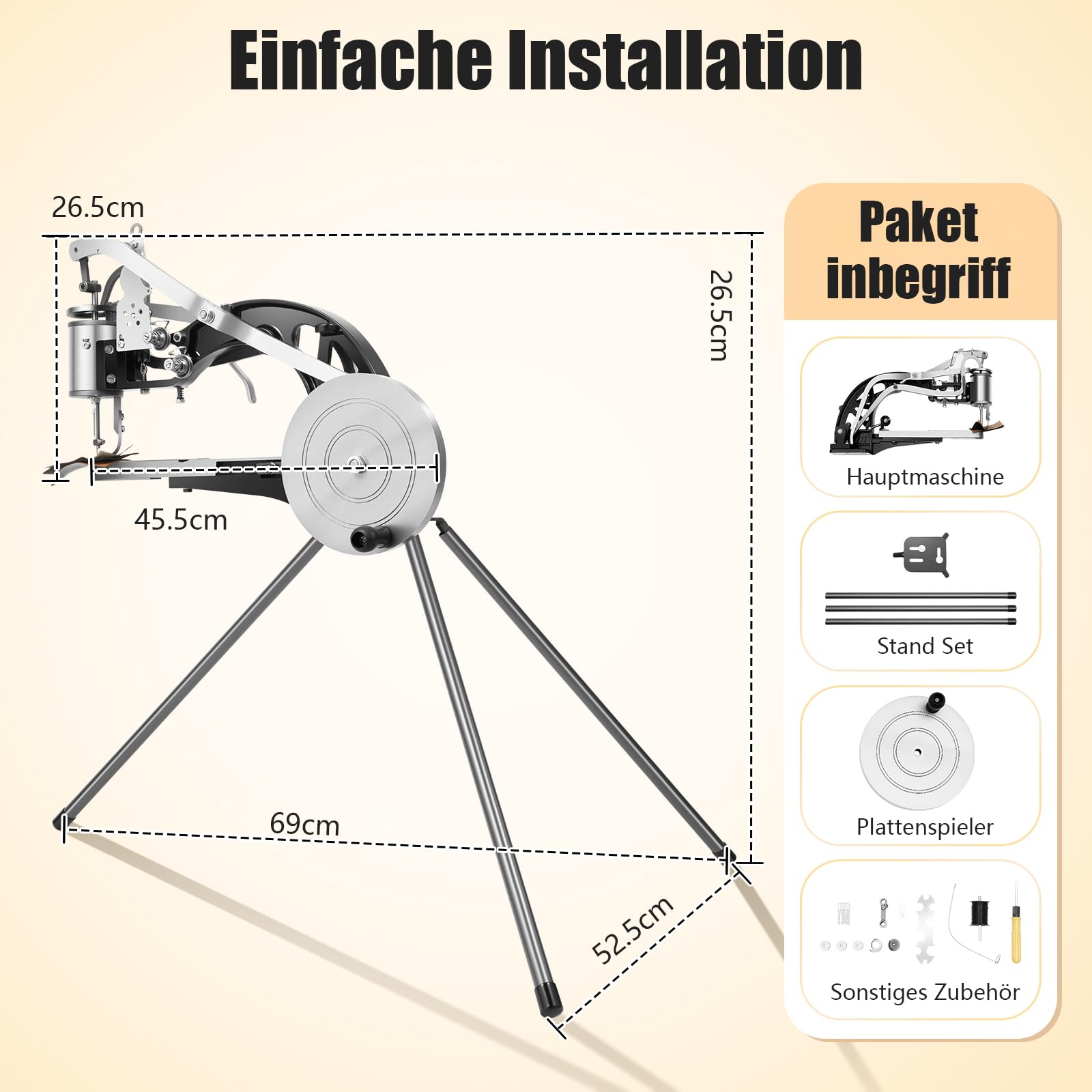 Handkurbel-Ledernähmaschine, manuelle Schusternähmaschine für Leder, Gummi und Segeltuch, max. 6 mm Stichlänge, 6 Lager, 8,2 kg – vielseitige Nähmaschine für Schuhe, Taschen und Zelte