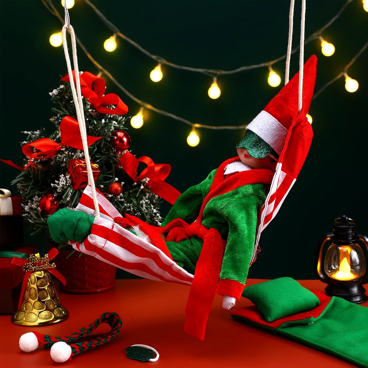 流行のアイテム 11点 寝袋 クリスマスアクセサリー エルフ人形用 クリスマス人形 バスローブ エプロン シェフ 帽子 スカーフ メガネ ピロー アイマスク 靴 マスク ハンモック エルフ人形の装飾用 かわいいスタイル Lcoo Edu In