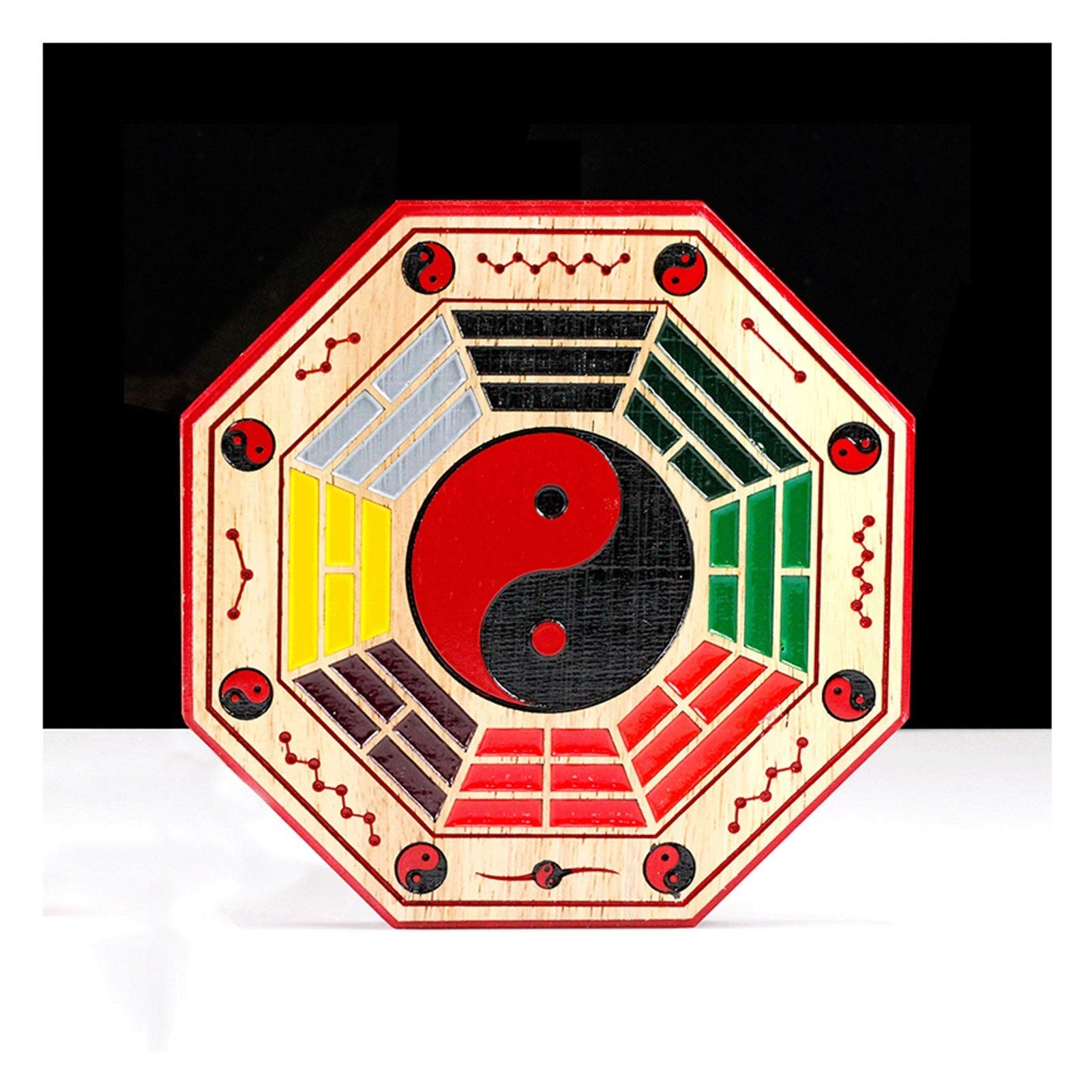 HDBCYUAZ Natural Peach Wood Make Bagua Mirror, Traditional Chinese Feng Shui for Home Decoration Business Ornament(B,14cm)