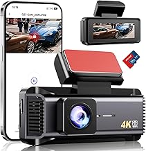 Car Dash Cam 4K Frontal Dashcam with WiFi 5G APP 64 GB SD Card, 2.99 Inch Car Camera, Night Vision, WDR, 170° Wide Angle, Parking Monitoring, G-Sensor, Loop Recording
