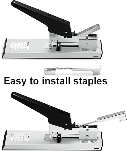 Miniatura 6 de Engrapadora resistente y engrapadora de oficina de escritorio, 100 hojas de alta capacidad y 2 unidades de grapadoras de escritorio de media tira,