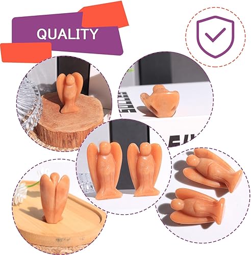 Miniatura 10 de QINJIEJIE Figura de ángel de cristal de obsidiana negra de 3 pulgadas, decoración de ángel de la paz curativa, estatua de guardián pulida, estatua