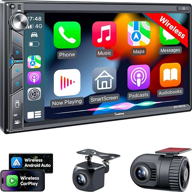 SJoyBring Upgrade Wireless Double Din Car Stereo image