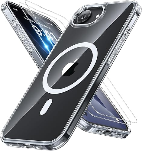 Miniatura 77 de Miracase - Funda magnética para teléfono 17 (compatible con MagSafe) con protector de pantalla de grado militar, funda mate translúcida antihuellas