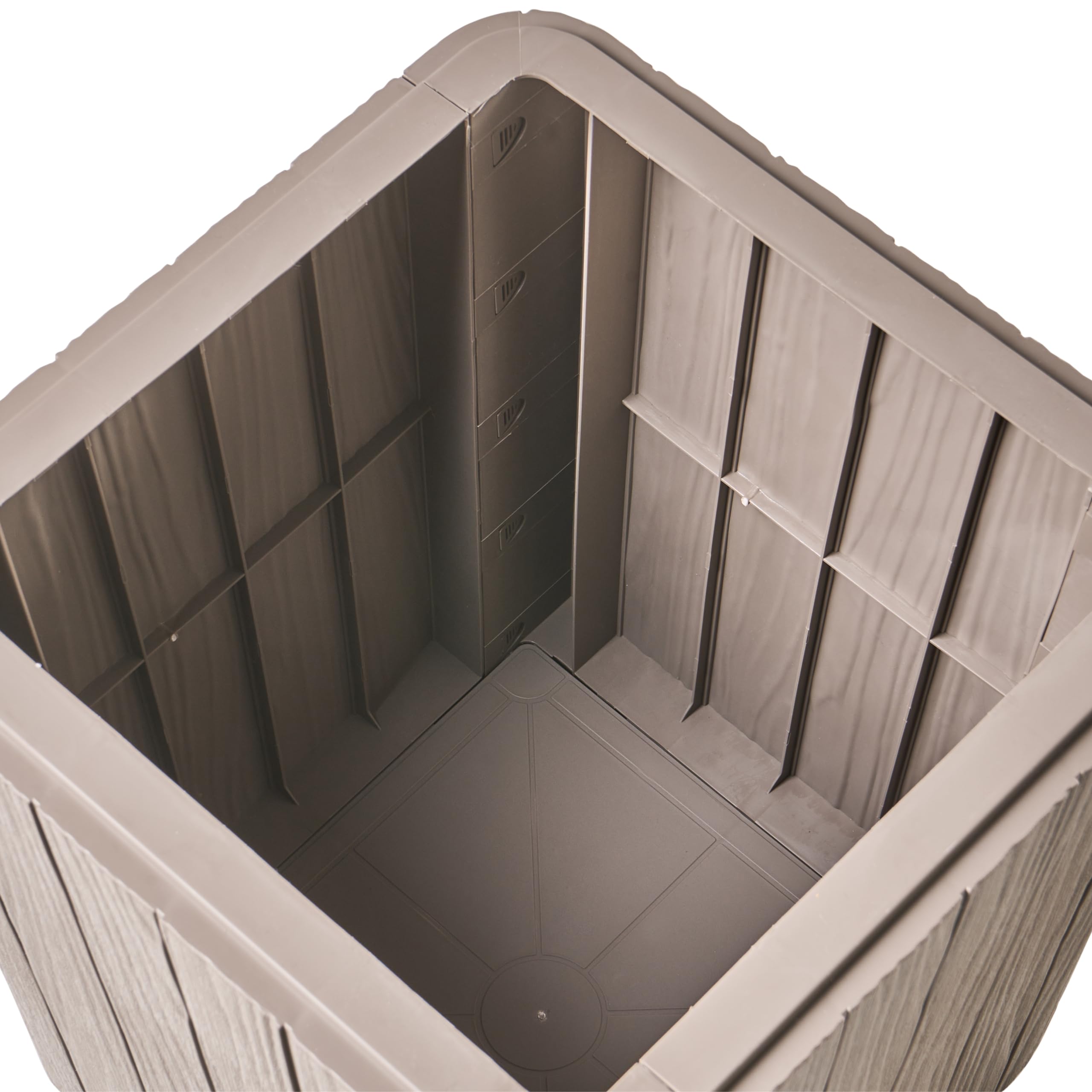 Beliani Aufbewahrungsbox Kunststoff 40 x 42 cm taupe Gartentruhe Outdoor Kissenbox Sarandi