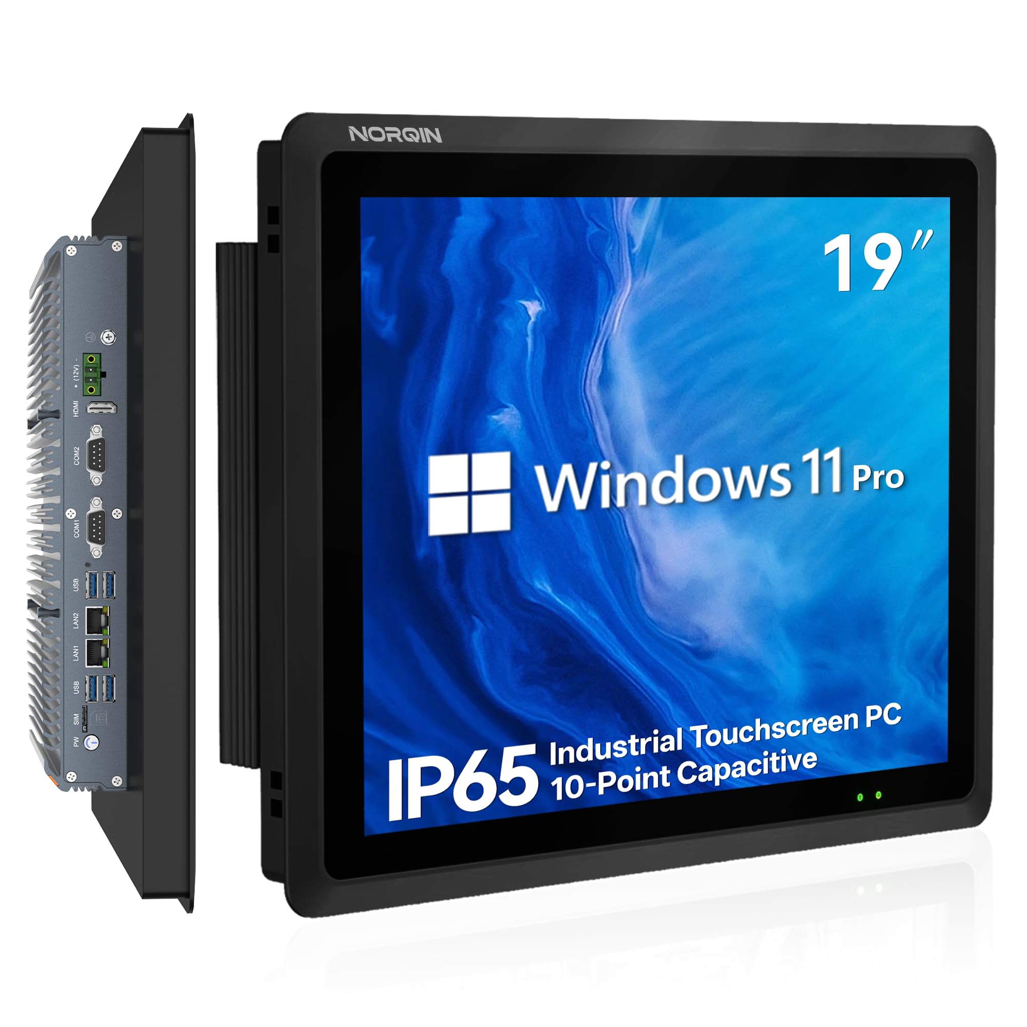 19" Fanless Industrial Panel PC,IP65 All-in-One Embedded Computer