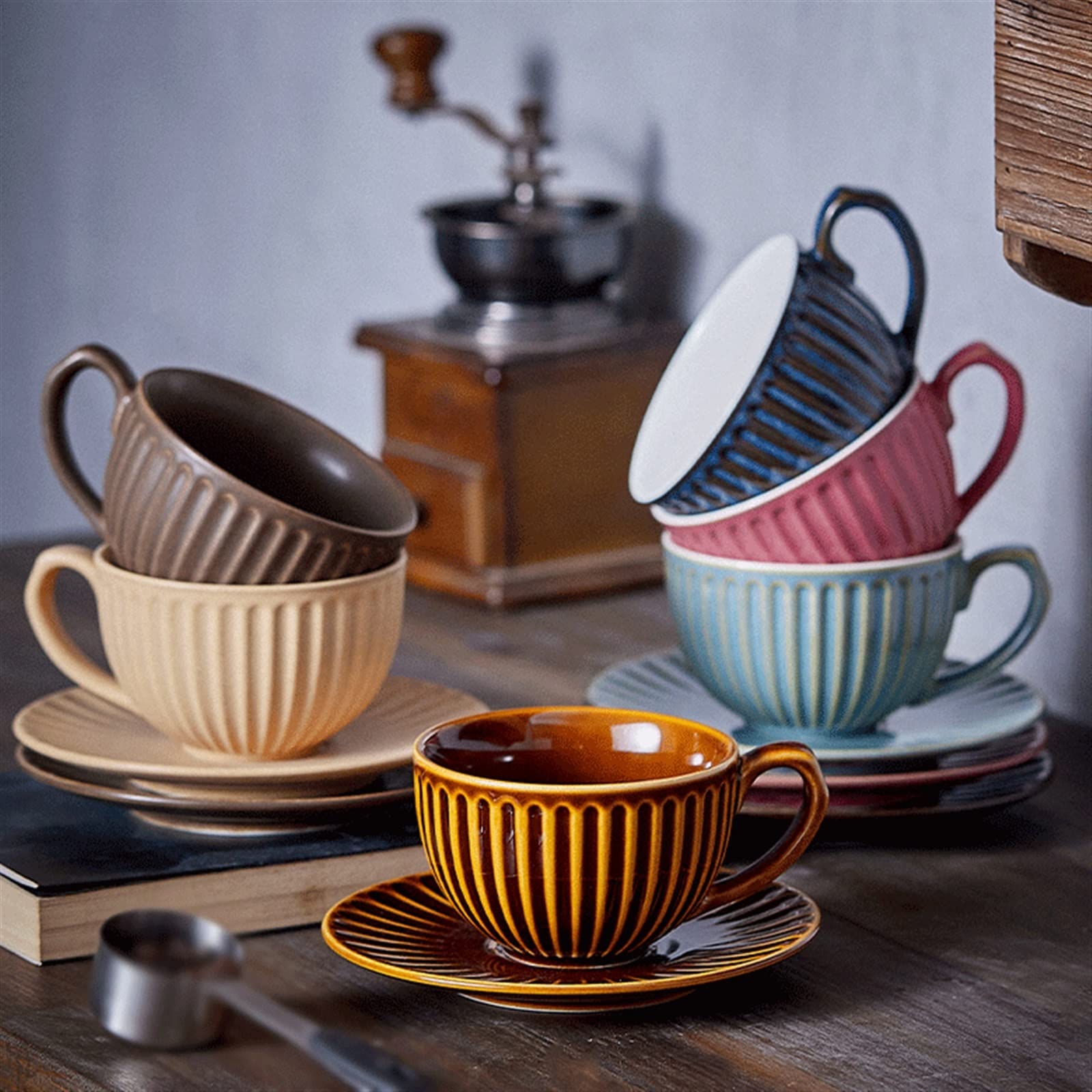 Kubki do kawy vintage kubek do kawy domowy ceramiczny zestaw kwiatów latte pranie ręczne popołudniowa herbata