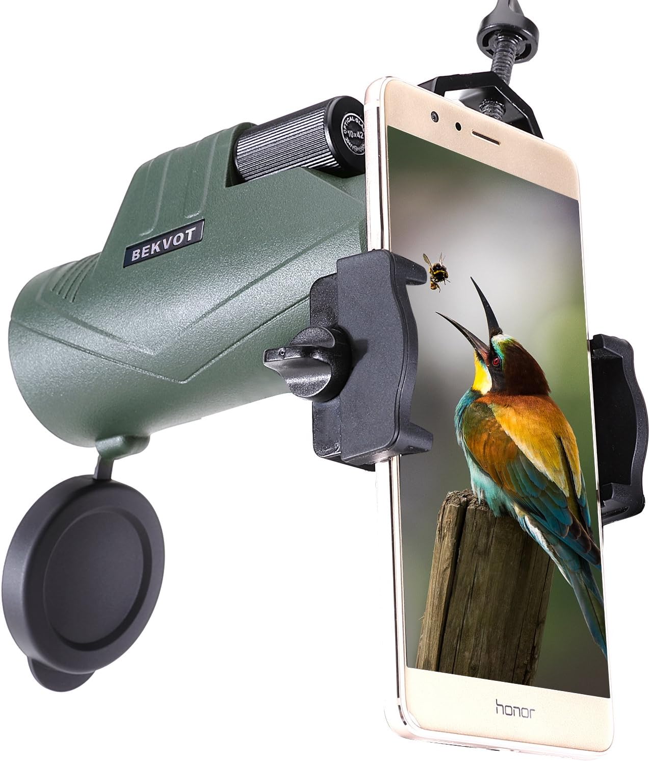 BEKVOT Monocular for Adults, 10X42 Compact High-Definition, with Clip for Mobile Photography, Waterproof Telescope Scope High Power, for Hunting, Shooting, Camping and Wildlife Exploration