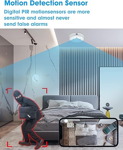 Miniatura 5 de Cámara WiFi detector de humo HD 1080P cámara inalámbrica pequeña niñera cámara para cámaras de seguridad para el hogar interiorexterior