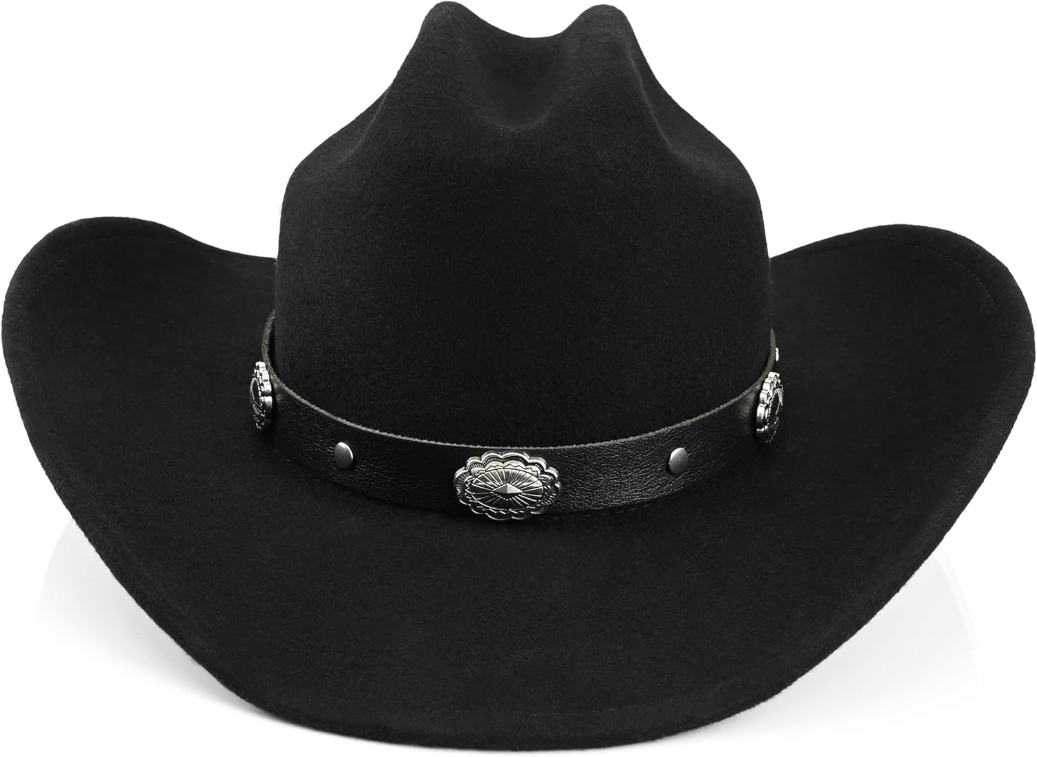 100% Wool Western Cowboy Hat for Men Women Classic Fedora Hat Felt Cowgirls Hats with Two Decorative Bands - Image 4