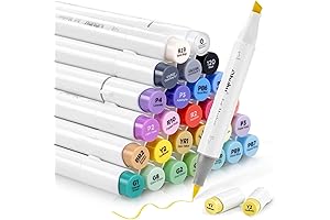 Ohuhu Alcohol Markers Brush Tip - Double Tipped Markers for Beginners and Artists