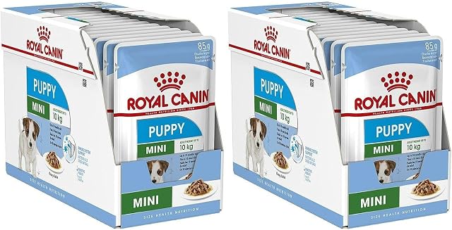 Royal Canin Mini Puppy | dwupak | 2 x 12 x 85 g | mokra karma dla małych szczeniaków | do 10 miesiąca życia | drobne kawałki w sosie | miękka tekstura dla zębów mlecznych