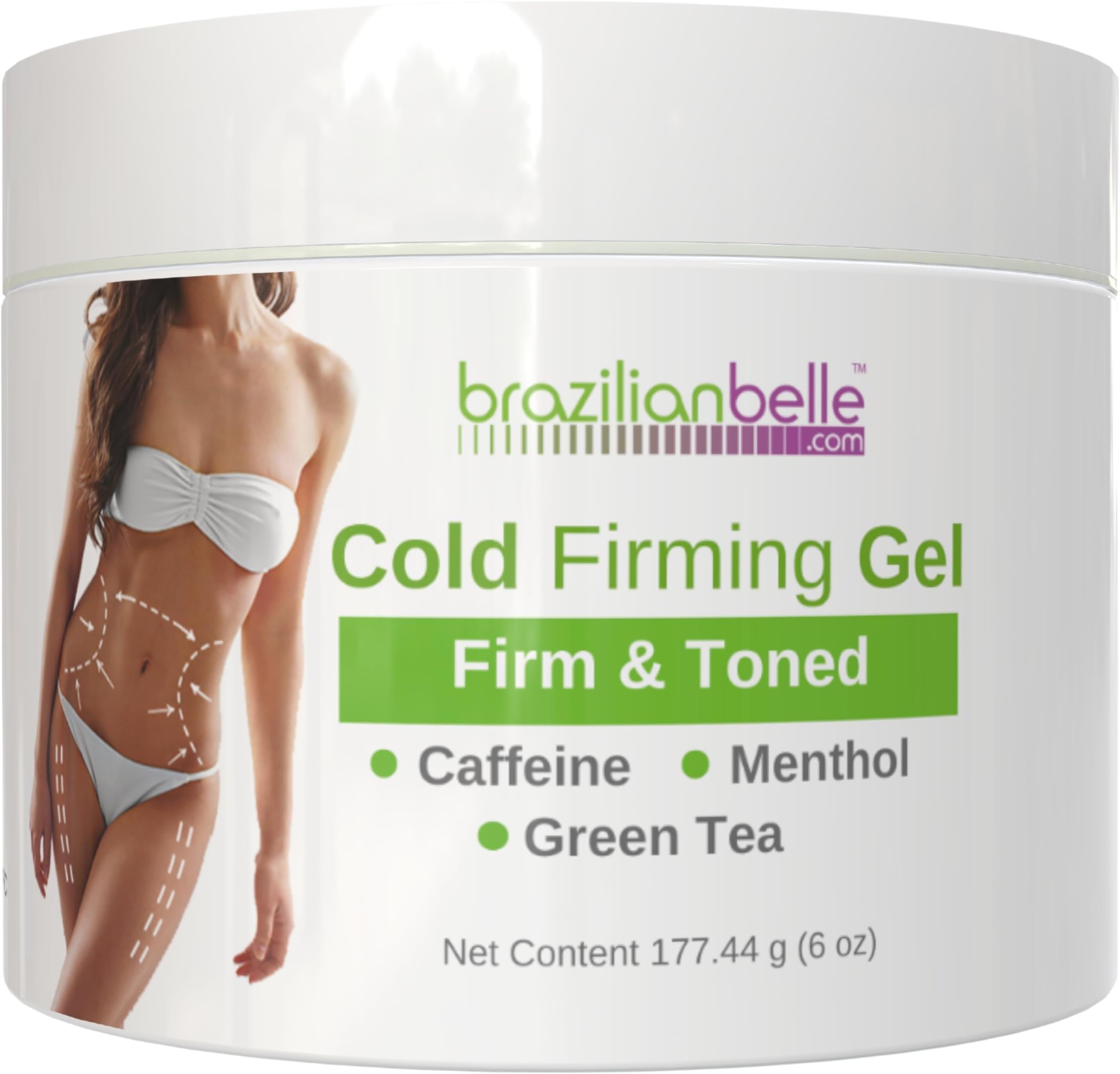 Brazilian Belle Cold Firming Gel - Anti Cellulite & Skin Cream with Caffeine Advanced Body for Loose Sagging Suitable All Types