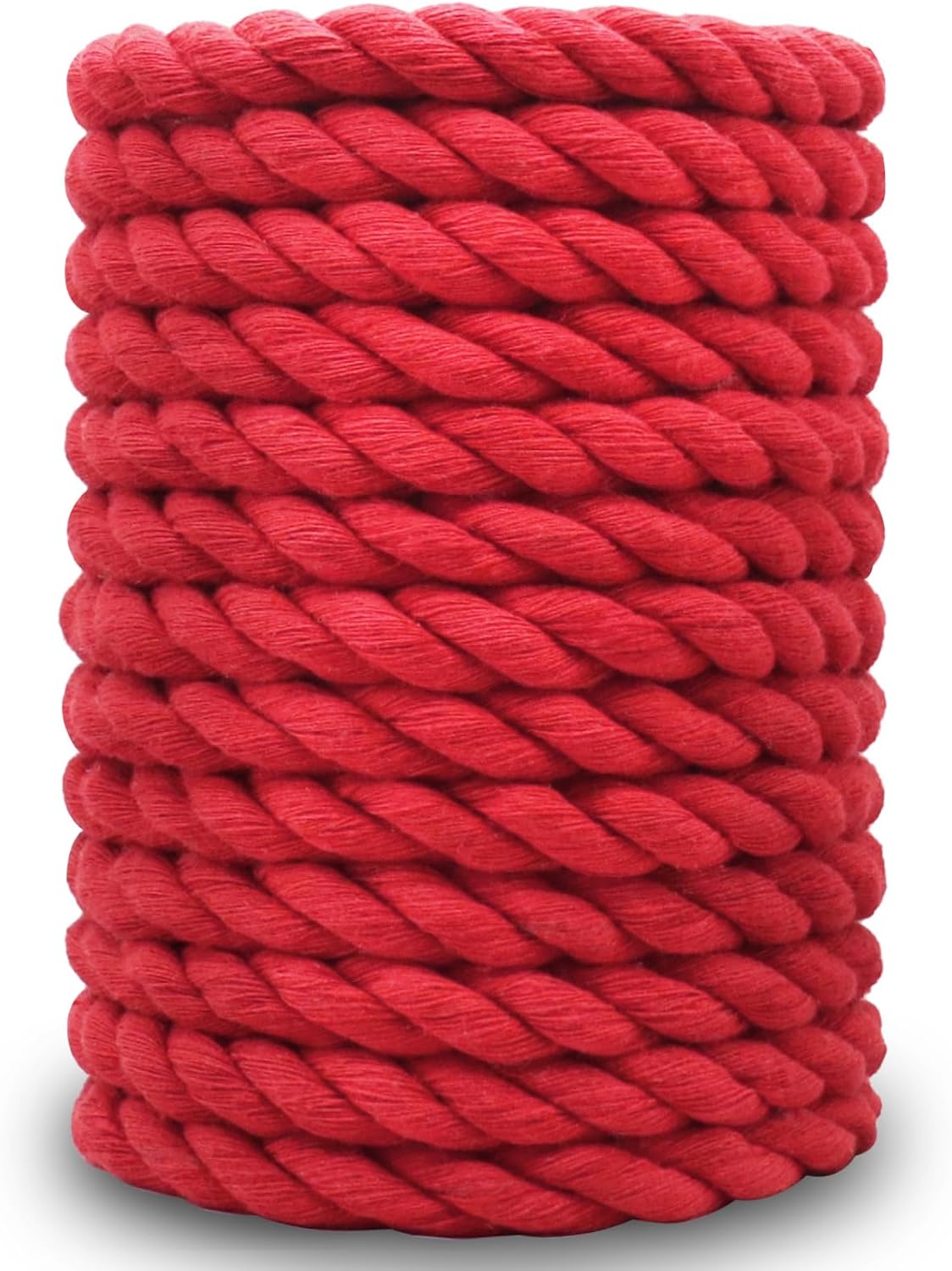 Red Cotton Rope 1/2 inch x 100 feet Twisted Craft Rope, Thick Rope for Macrame, Decorations, Gardening, Wedding, Curtain Tiebacks, Knotting