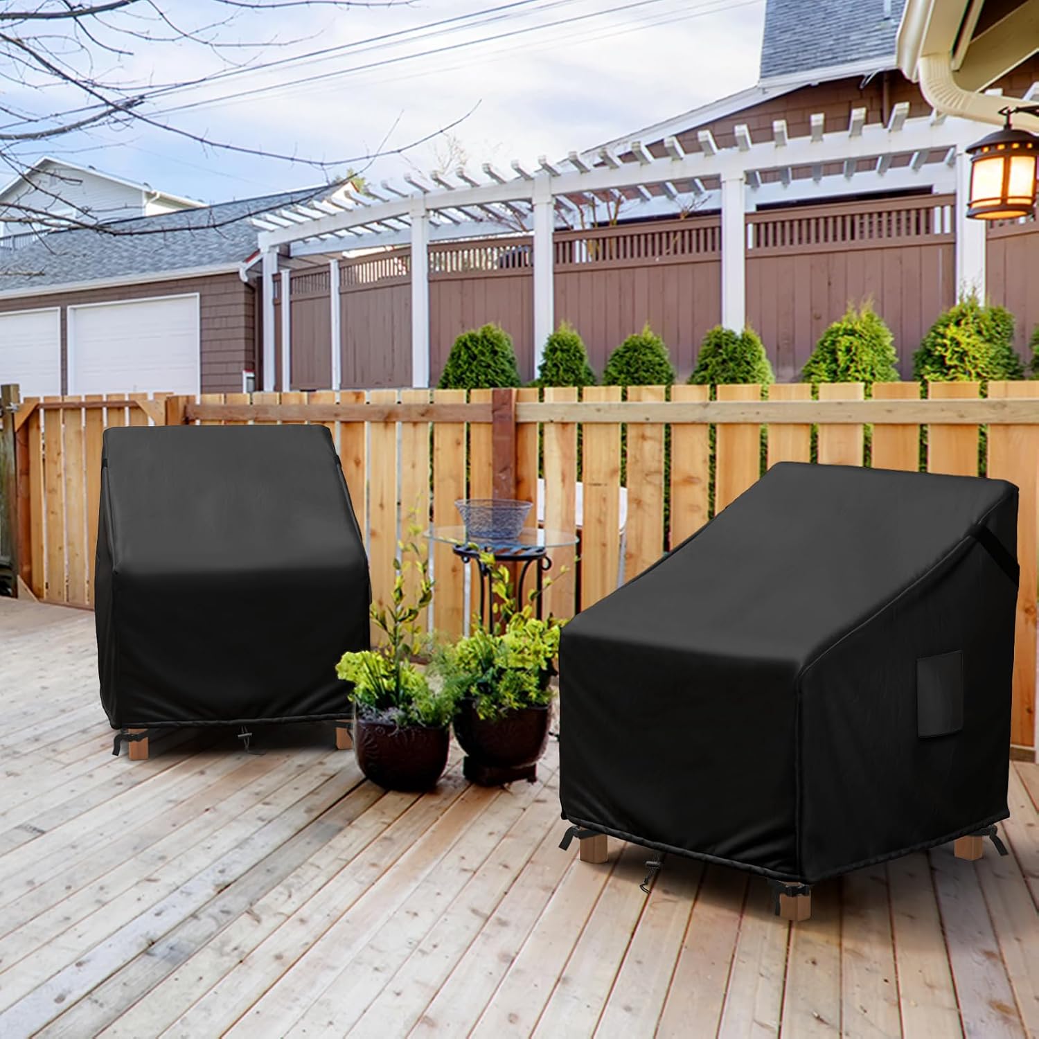 MR. COVER Patio Furniture Covers Waterproof, Outdoor Chair Covers for Rocking Chair, Fits up to 32W x 37D x 36H Inches, Ventilated Air Vents and Convenient Handles Included, Black, 2 Pack - Image 7
