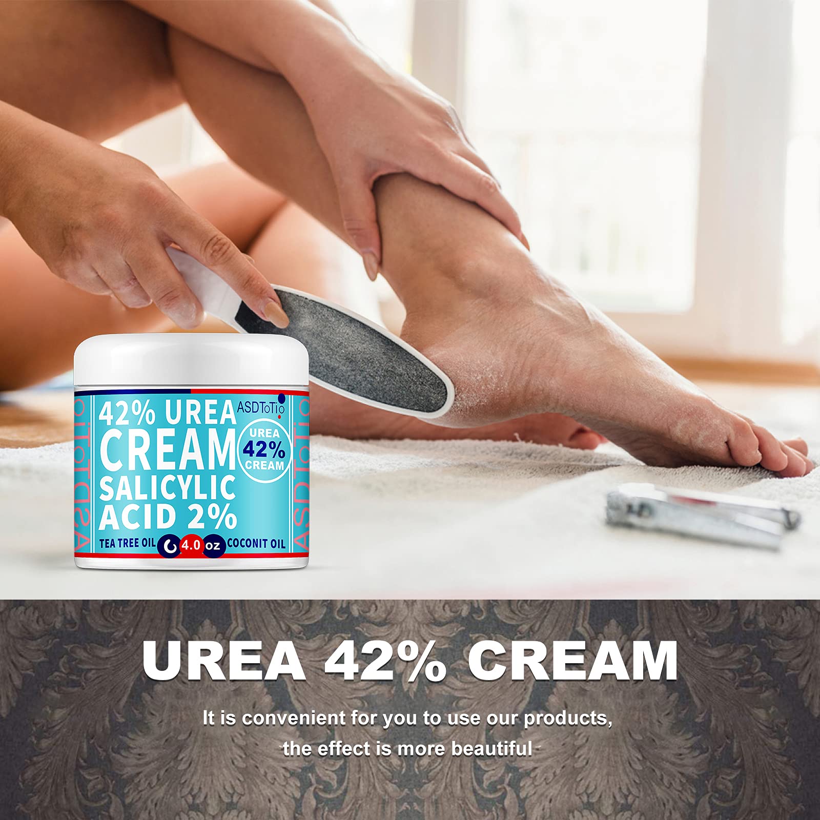 Urea 42 Foot Cream Plus Salicylic Acid 4 Oz Moisturizes and