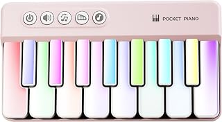 Mini Piano Keyboard for Toddlers, Baby Piano Musical Toy w/ Adjustable Volume and Lights, 15 Melodies, Learning Mode, 3 Sound Effects – Portable Kid Pianos Toy Gift for Baby, Toddler, Kid, Adults
