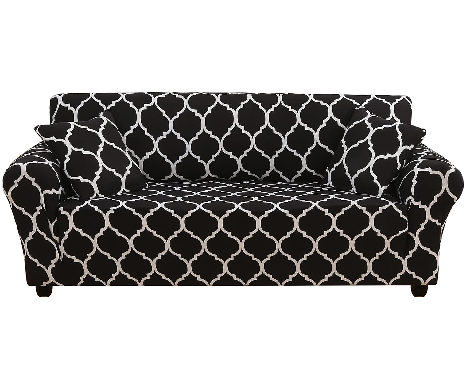 Housse de canapé extensible 2 places imprimée en polyester élastique durable
