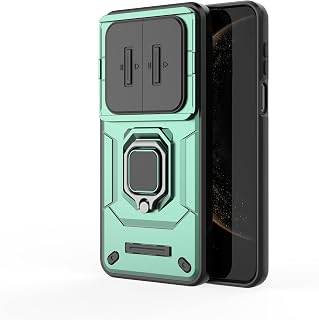 Fenghengyutai Lens Slide Window Case for Huawei Mate 70, Bear Armor Heavy Duty Protector Case Shockproof Silicone Shell with Car Magnetic Fold Ring Kickstand