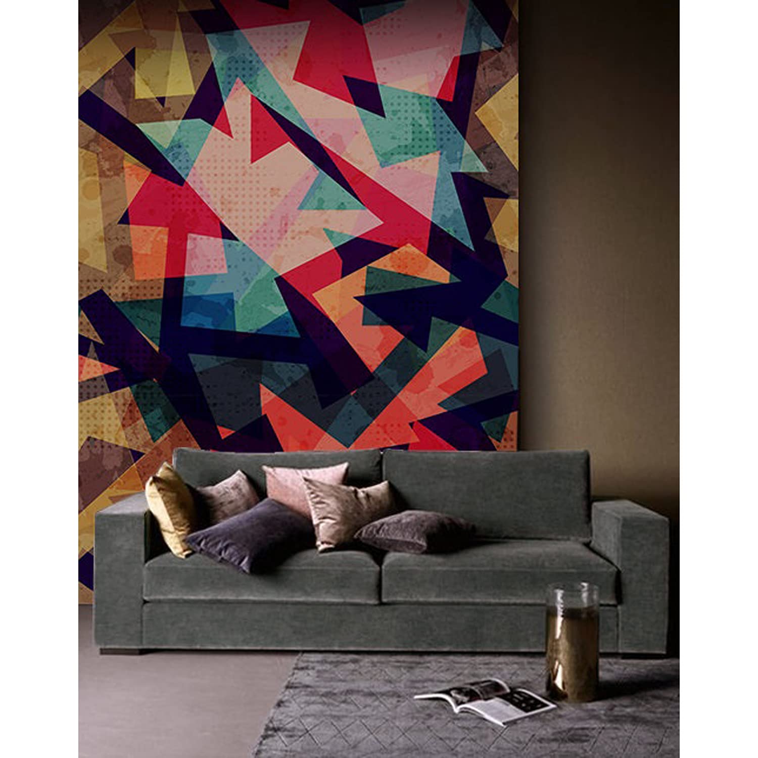 Papier peint intissé meuble chambre salon Coloray 208x146cm décoration tissu grunge