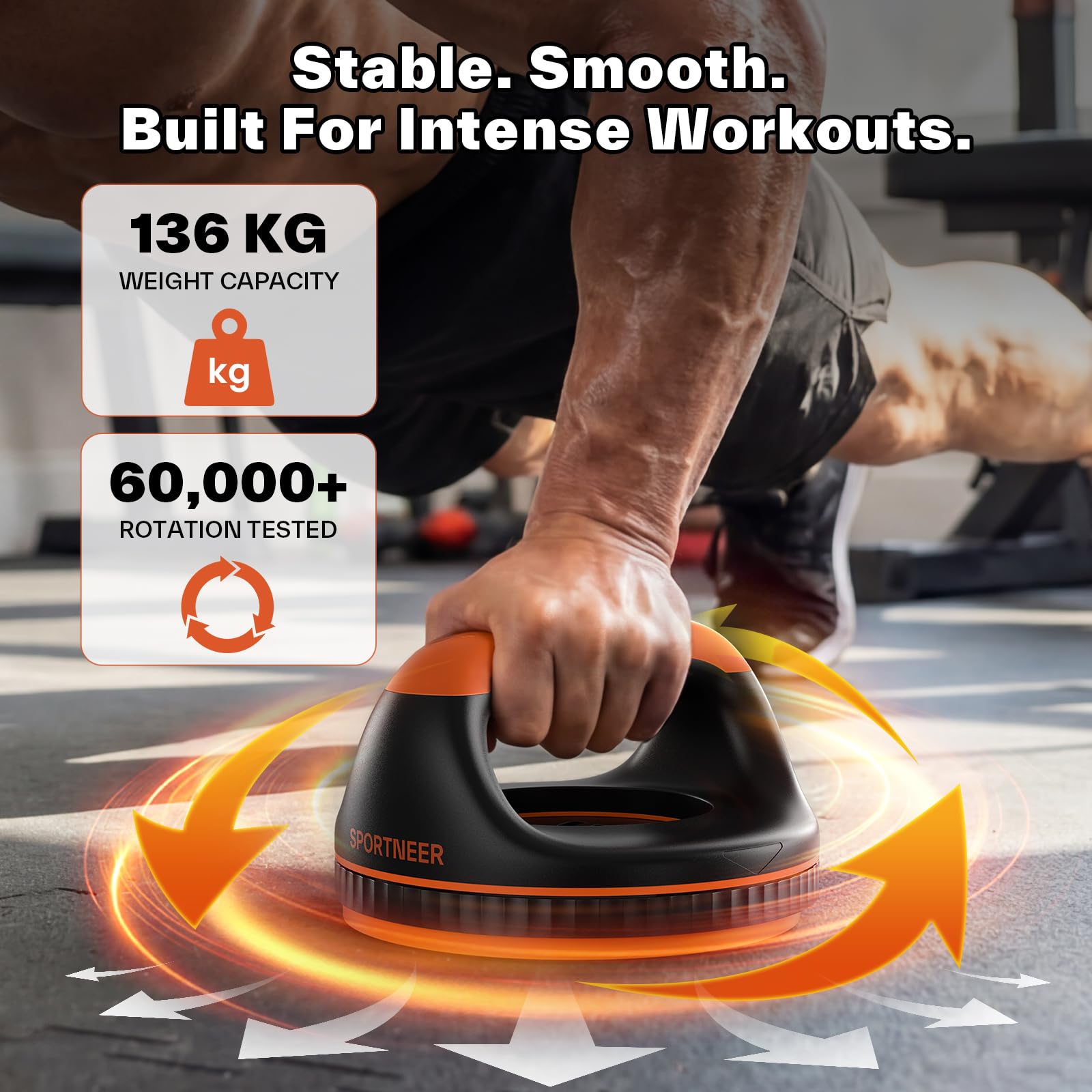 Sportneer Liegestützgriffe Push Up Bars– 360° Liegestütze Ständer mit abnehmbarem Taillentrainer für Männer Frauen Zuhause, lindert Schmerzen im Handgelenk, rutschfestes Design, bis zu 136 kg