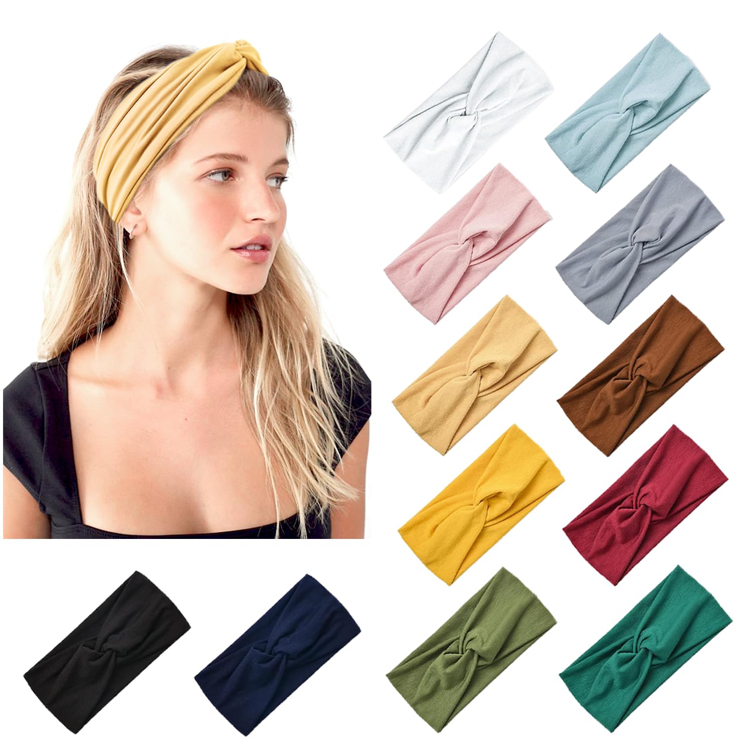 TAGVO - Fascia per capelli sportiva, 3 fasce elastiche per capelli, antiscivolo, traspirante