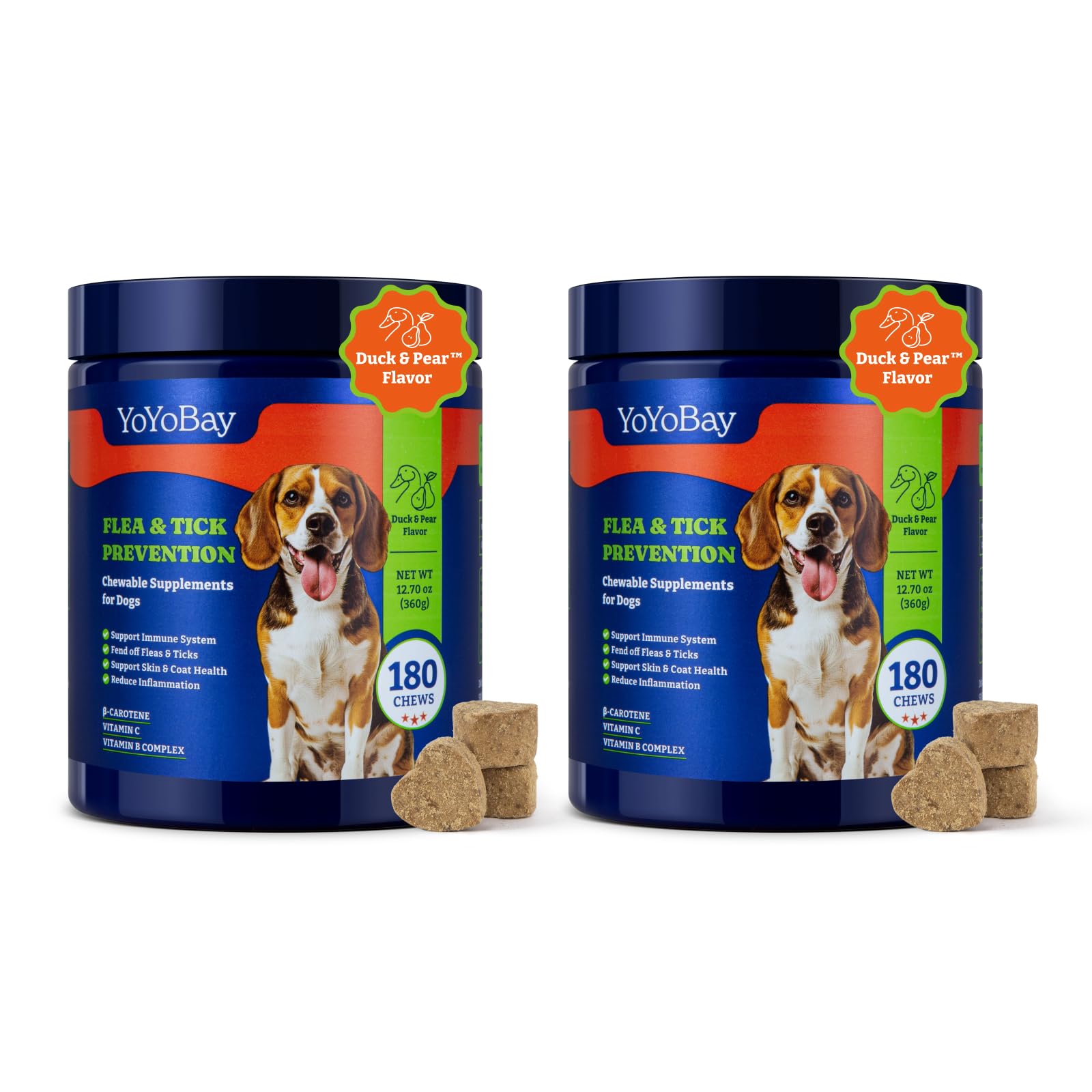 Flea &amp; Tick Prevention for Dogs Chewables,Dog Immune Support Supplement