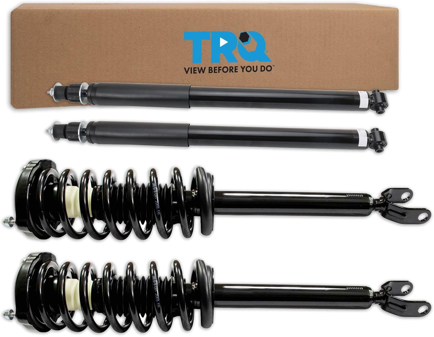 TRQ Front and Rear Complete Strut Assembly & Shock Absorber Kit Complete Strut & Coil Spring Assembly Compatible with 2006 Mercedes-Benz CLS500 2007-2011 CLS550 2003-2009 E320 2006-2009 E350