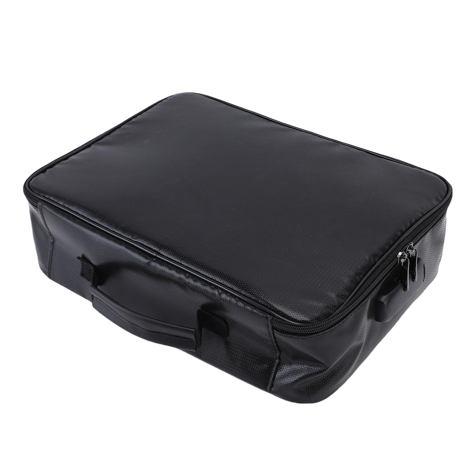 Organizer per documenti con serratura codificata Borsa portadocumenti portatile con cerniera a 3 strati per viaggi, ufficio, casa, nera