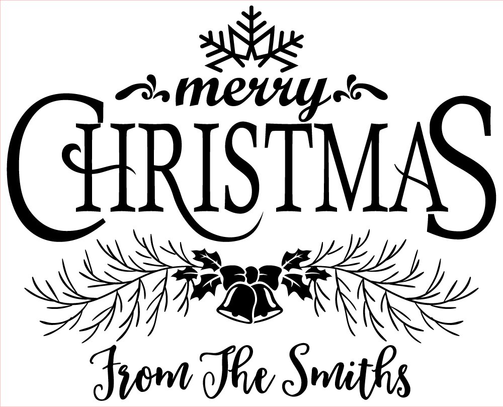 Personalised Laser Rubber Stamp - Merry Christmas