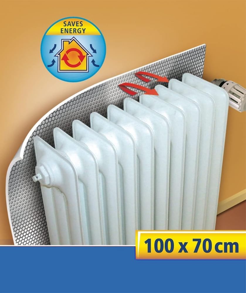 FERROELETTRA Pannello Termoriflettente in Resina di Polietilene Spesso - Riflettore Calore per Termosifoni, Efficienza Energetica, 70x100cm (10)