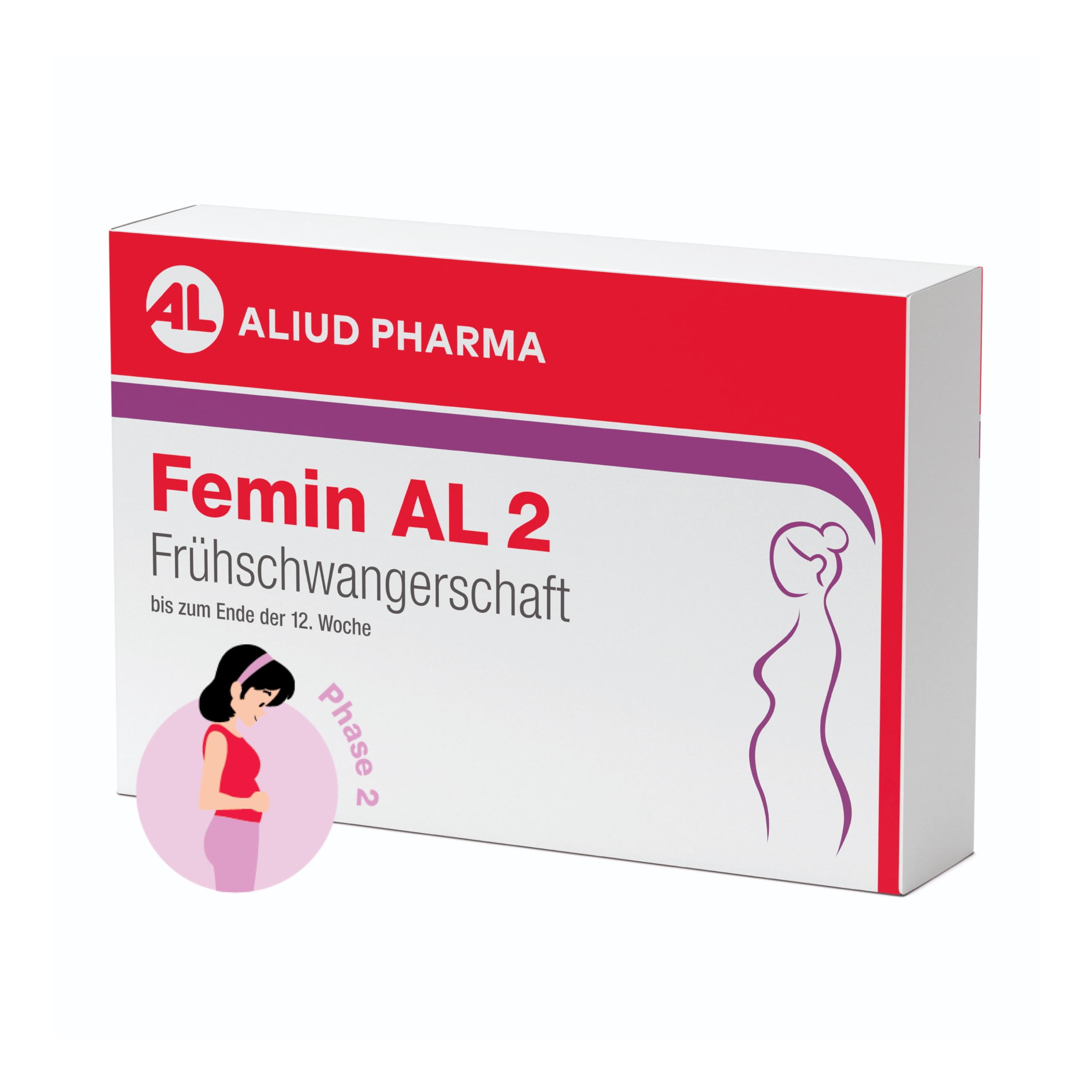 Femin AL 2 Frühschwangerschaft: Folsäure für Schwangere bis 12. Woche - Enthält L-Methylfolat, Vitamine, Eisen, Jod, Cholin für Mutter und Baby in der Schwangerschaft, 30 Kapseln