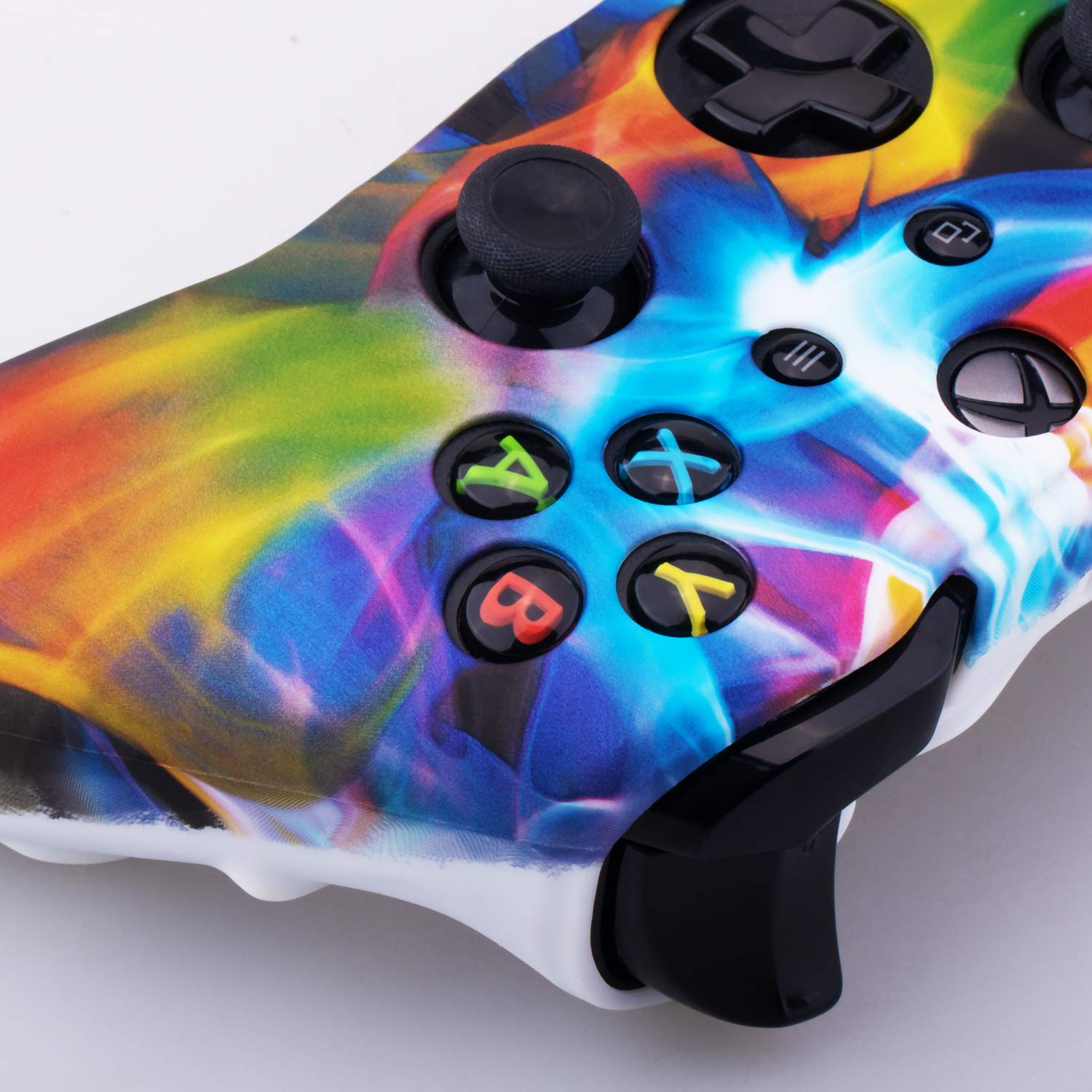 9CDeer 1 Piece of SiliconeTransfer Print Protective Cover Skin + 6 Thumb Grips for Xbox One/S/X Controller rainbow — view 4