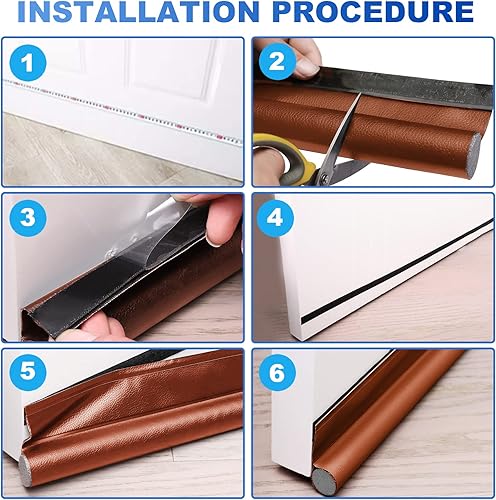 Miniatura 13 de Tope de corrientes de aire, ajustable de 37 pulgadas, bloqueador de corrientes de aire debajo de la puerta, a prueba de sonido, para la parte