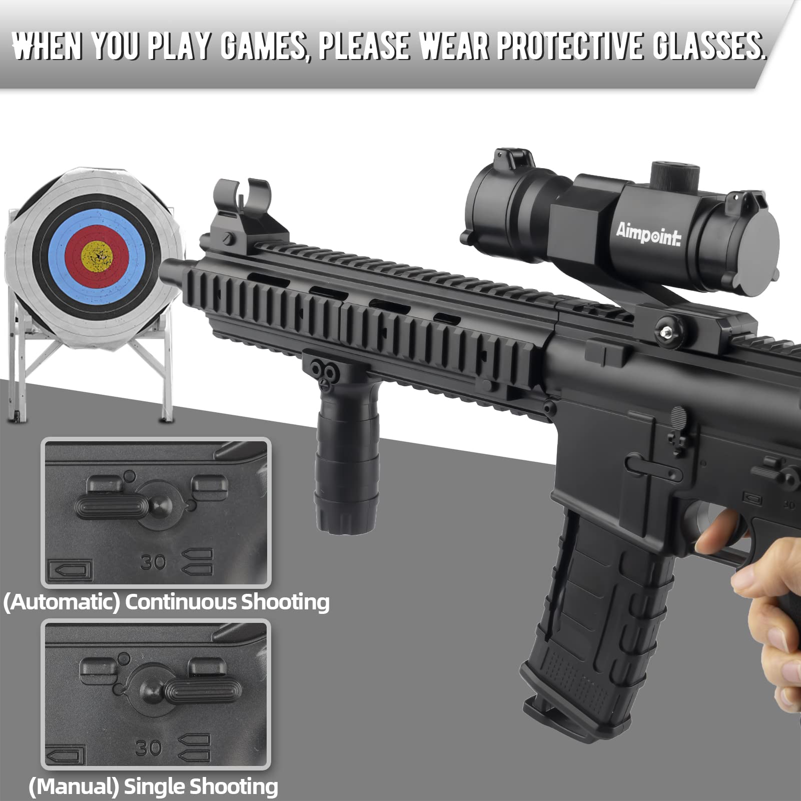 Gel Ball Blaster, Electric M416 Splatter Ball Gun with Goggles 8000