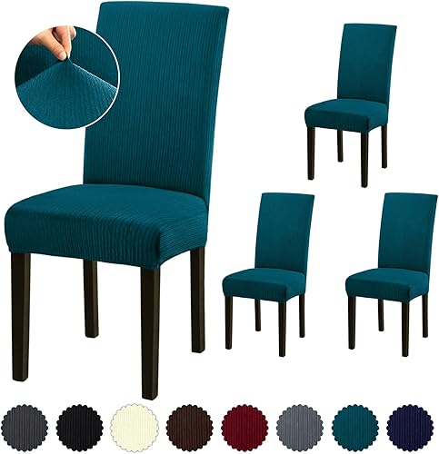 Vista 69 de Juego de 6 fundas para silla, fundas elásticas para sillas de comedor, extraíbles y lavables, para sillas de comedor, hotel, ceremonia, color gris