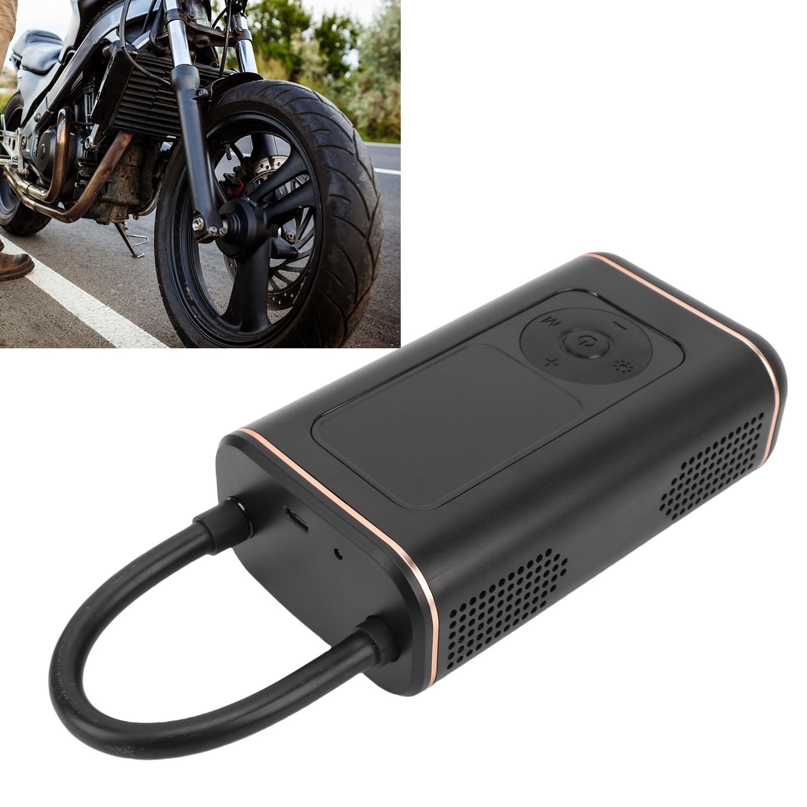 Gonfiatore per Pneumatici Senza Fili, Pompa Ad Aria Portatile con Batteria da 2000 mAh, Spegnimento Automatico, per Pneumatici per Auto, Bici, Palloni Sportivi