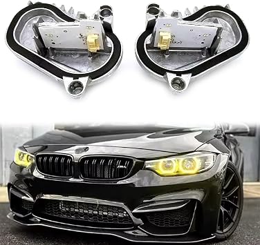 SOCAL-LED LIGHTING Yellow Angel Eye Daytime Running Light DRL Non-Adaptive Headlight Insert Diode Module LED Control Unit Fit for BMW 2018-2020 F32 F33 F36 4 Series LCI, Pack of 2