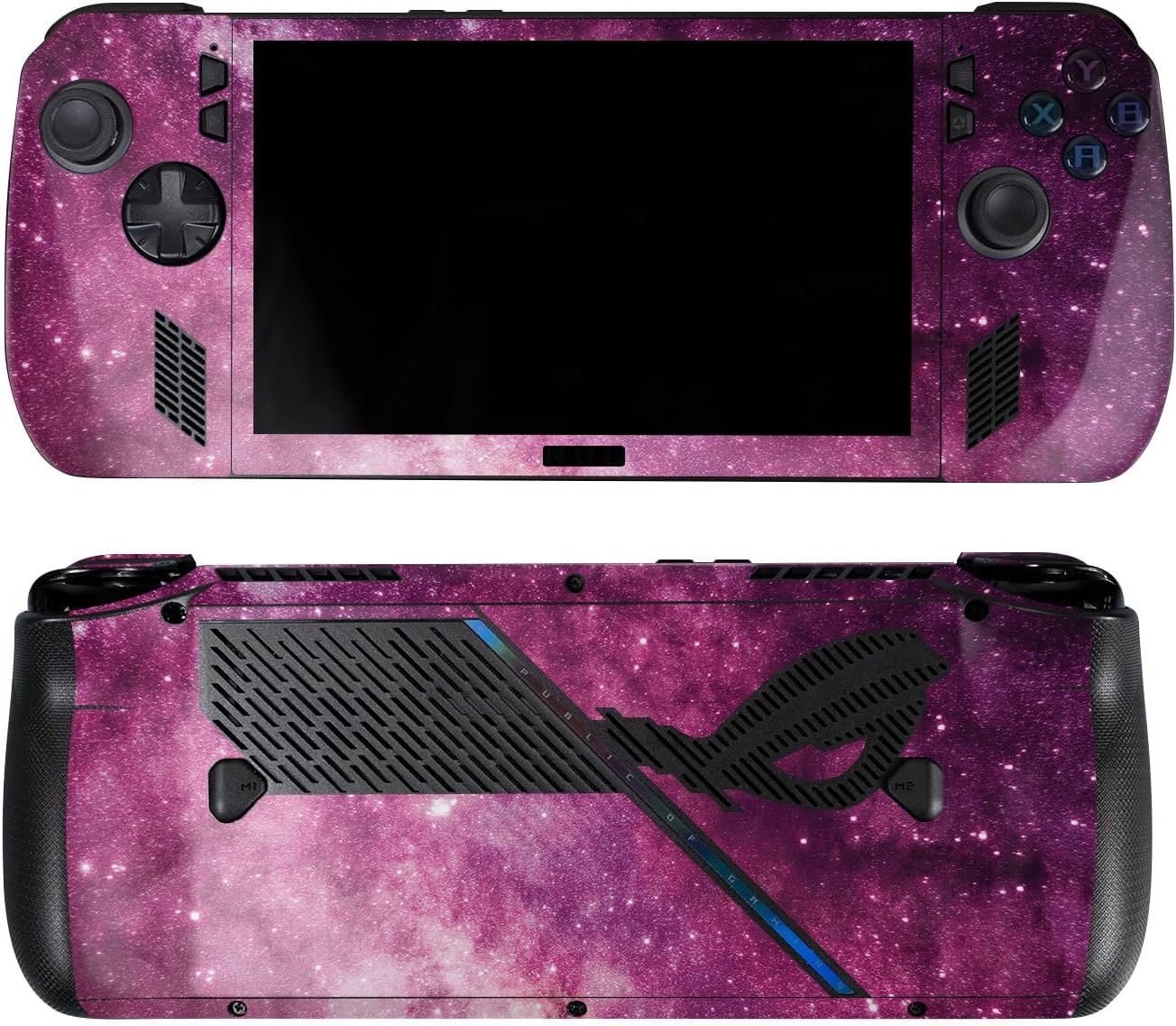 Glossy Glitter Skin Compatible with Asus ROG Ally X - Blue Stars - Premium 3M Vinyl Protective Wrap Decal Cover - Easy to Apply | Crafted in The USA by MightySkins