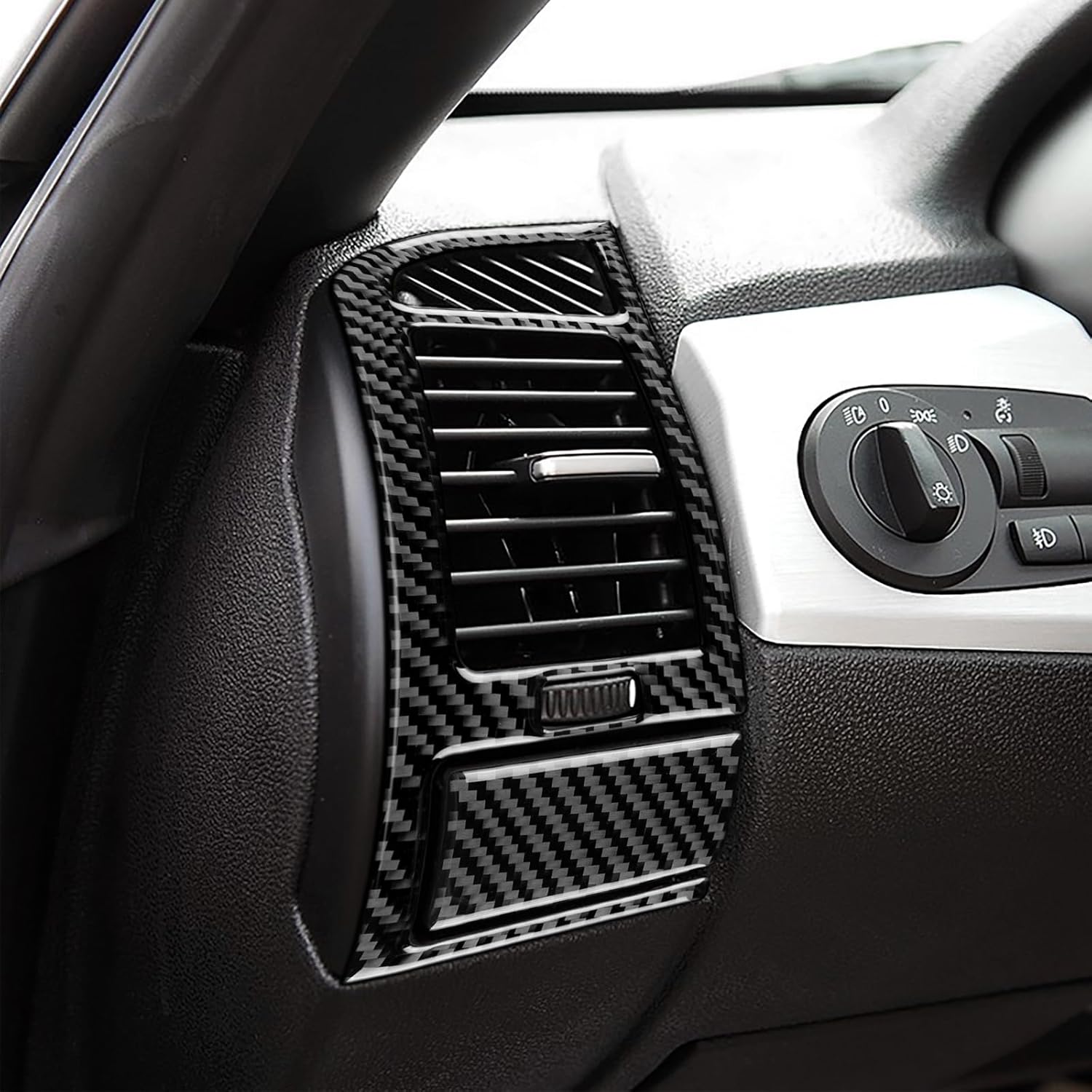 AIRSPEED Carbon Fiber for BMW Z4 E85 E86 2003 2004 2005 2006 2007 2008 Car Dashboard Side Air Vent Outlet Cover Center Console Interior Trim Accessories, Black