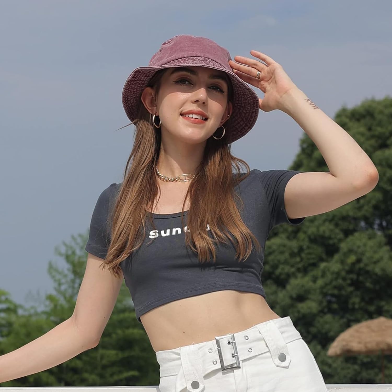 6 Pack Washed Cotton Bucket Hats Packable Fisherman Cap Beach Sun Hat for Men Women